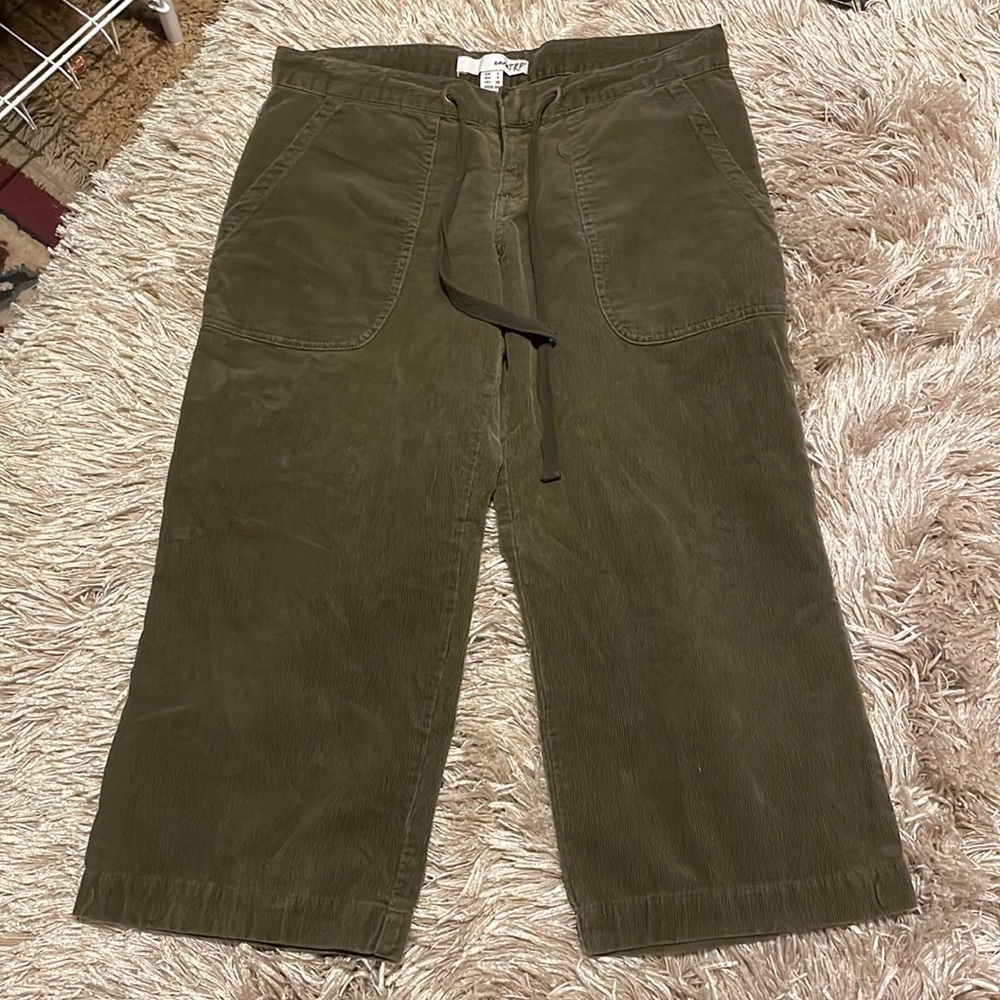 ZARA Trafaluc Cropped Velour Velvet Brown Pants